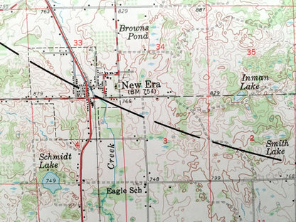 Antique Hart, Michigan 1959 US Geological Survey Topographic Map – Oceana County, Golden, Benona, Shelby, Manistee Marquette State Forest MI