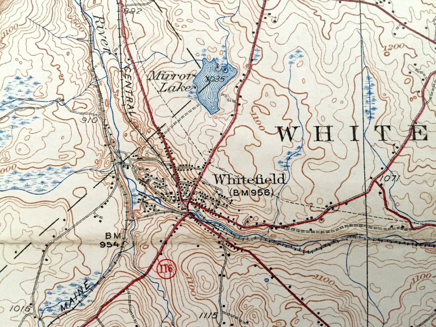 Antique  Whitefield, New Hampshire & Lunenburg, Vermont 1938 US Geological Survey Topographic Map – Lancaster Jefferson Bethlehem Carroll NH