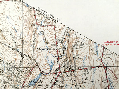 Antique Park Ridge, New Jersey 1939 US Geological Survey Map – Bergen County, Montvale, Hohokus, Woodcliff Lake, Washington, Rivervale, NJ