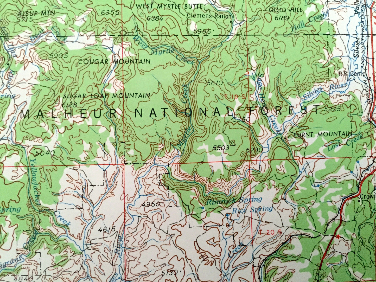 Antique Burns, Oregon 1955 US Geological Survey Topographic Map – Harney County, Hines, Buchanan, Riley Wagontire Malheur National Forest OR