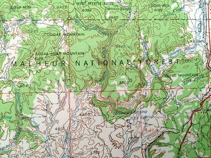 Antique Burns, Oregon 1955 US Geological Survey Topographic Map – Harney County, Hines, Buchanan, Riley Wagontire Malheur National Forest OR