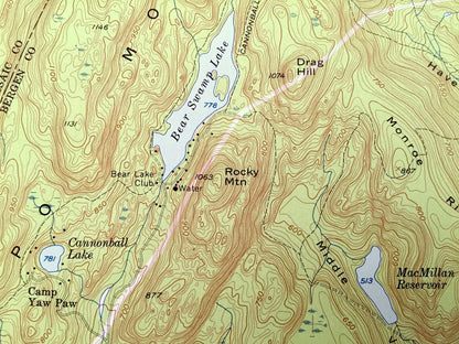 Antique Ramsey, New Jersey 1955 US Geological Survey Topographic Map – Bergen, Passaic, Rockland County, Mahwah, Ramapo, New York NJ NY