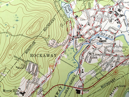 Antique Dover, New Jersey 1954 US Geological Survey Topographic Map – Morris, Sussex County, Jefferson, Rockaway, Roxbury, Denville, Wharton