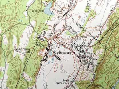 Antique Franklin, New Jersey 1954 US Geological Survey Topographic Map – Sussex, Morris, Passiac County, Sparta, Jefferson, Ogdensburg, NJ
