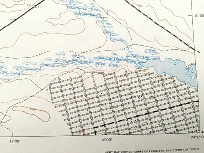 Antique Lakehurst, New Jersey 1947 US Geological Survey Topographic Map – Ocean County, Jackson, Manchester Dover Lakewood Pleasant Grove NJ
