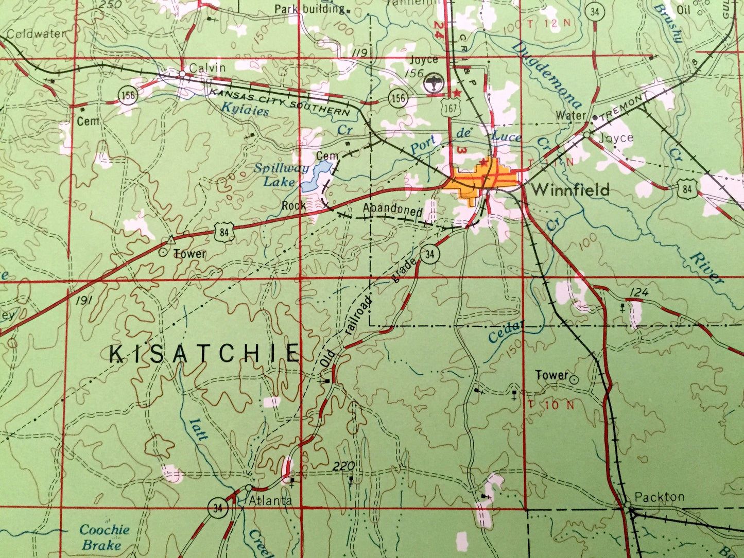 Antique Alexandria, Louisiana 1953 US Geological Survey Topographic Map – Pineville, Marksville, Lecompte, Natchitoches, Winnfield Colfax LA