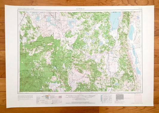 Antique Alturas, California 1962 US Geological Survey Topographic Map – McArthur, Bieber, Dorris, Tulelake, Cedarville, Adin Perez Curtis CA