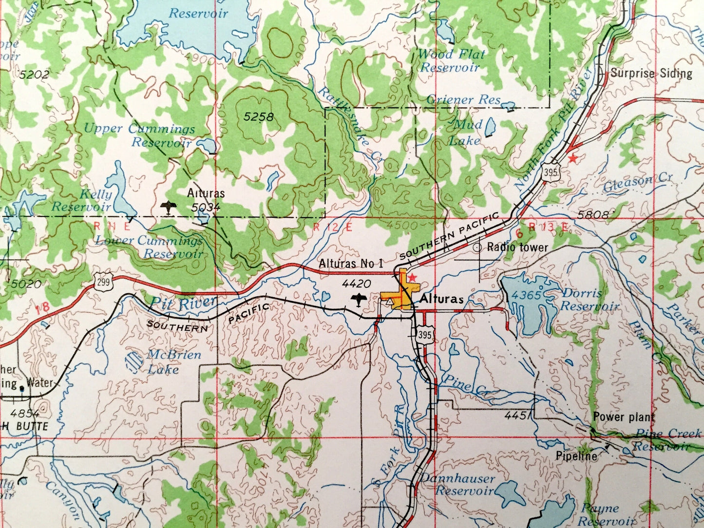 Antique Alturas, California 1962 US Geological Survey Topographic Map – McArthur, Bieber, Dorris, Tulelake, Cedarville, Adin Perez Curtis CA