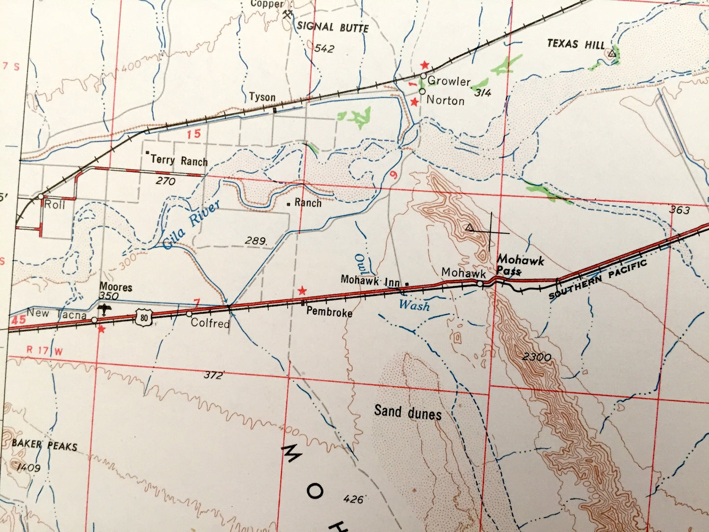 Antique Ajo, Arizona 1962 US Geological Survey Topographic Map – Roswood, Gila Bend, Schuchuli, Quijotoa, Big Horn, Freeman, Smurr Mohawk AZ