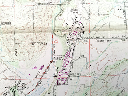 Antique Glendora, California 1966 US Geological Survey Topographic Map – Los Angeles, La Verne, San Dimas Tanbark Flats San Gabriel River NY