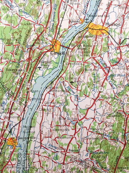 Antique Albany, New York 1962 US Geological Survey Topographic Map – Berkshires, Troy, Schenectady, Hudson, Catskill, Watervliet, Cohoes, MA