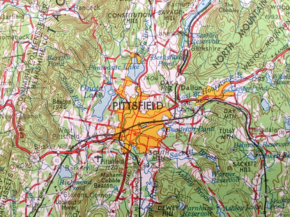 Antique Albany, New York 1962 US Geological Survey Topographic Map – Berkshires, Troy, Schenectady, Hudson, Catskill, Watervliet, Cohoes, MA