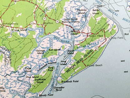 Antique Savannah, Georgia 1961 US Geological Survey Topographic Map – South Carolina, Statesboro, Claxton, Sylvania, Millen, Bloomingdale GA