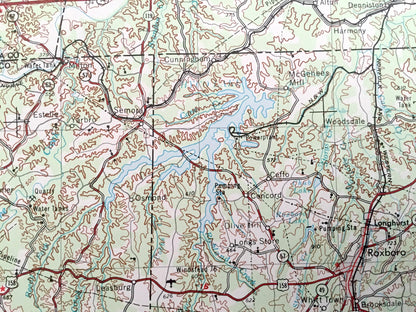 Antique Greensboro, North Carolina 1953 US Geological Survey Topographic Map – Virginia, Burlington, Durham, Reidsville Leaksville Graham NC
