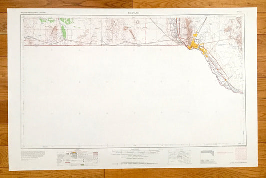 Antique El Paso, Texas 1965 US Geological Survey Topographic Map – Fabens, Clint, Canutillo, San Elizario, Smeltertown, Anthony, New Mexico