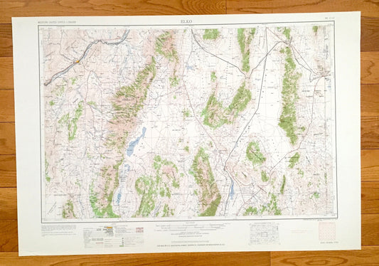 Antique Elko, Nevada 1962 US Geological Survey Topographic Map – Osino, Ryndon, Halleck, Humboldt National Forest, Adobe Range, Ruby Valley
