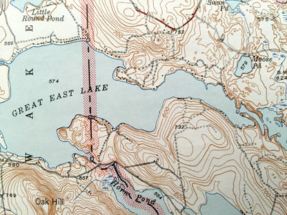 Antique Newfield, Maine 1944 US Geological Survey Topographic Map – Parsonsfield, Limerick, Waterboro, Alfred & Milton, New Hampshire ME NH