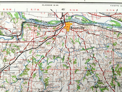 Antique Jefferson City, Missouri 1959 US Geological Survey Topographic Map – Columbia, Sedalia, Clinton, Warrensburg, Sweet Spring, Tipton