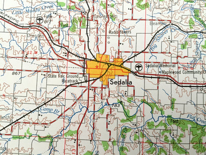 Antique Jefferson City, Missouri 1959 US Geological Survey Topographic Map – Columbia, Sedalia, Clinton, Warrensburg, Sweet Spring, Tipton