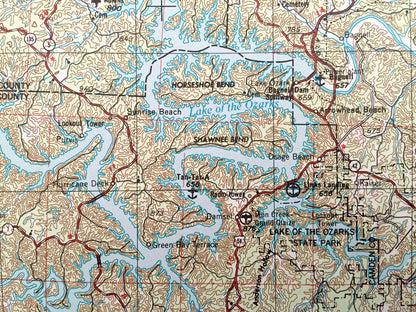 Antique Jefferson City, Missouri 1955 US Geological Survey Topographic Map – Columbia, Sedalia, Clinton, Warrensburg, Sweet Spring, Tipton