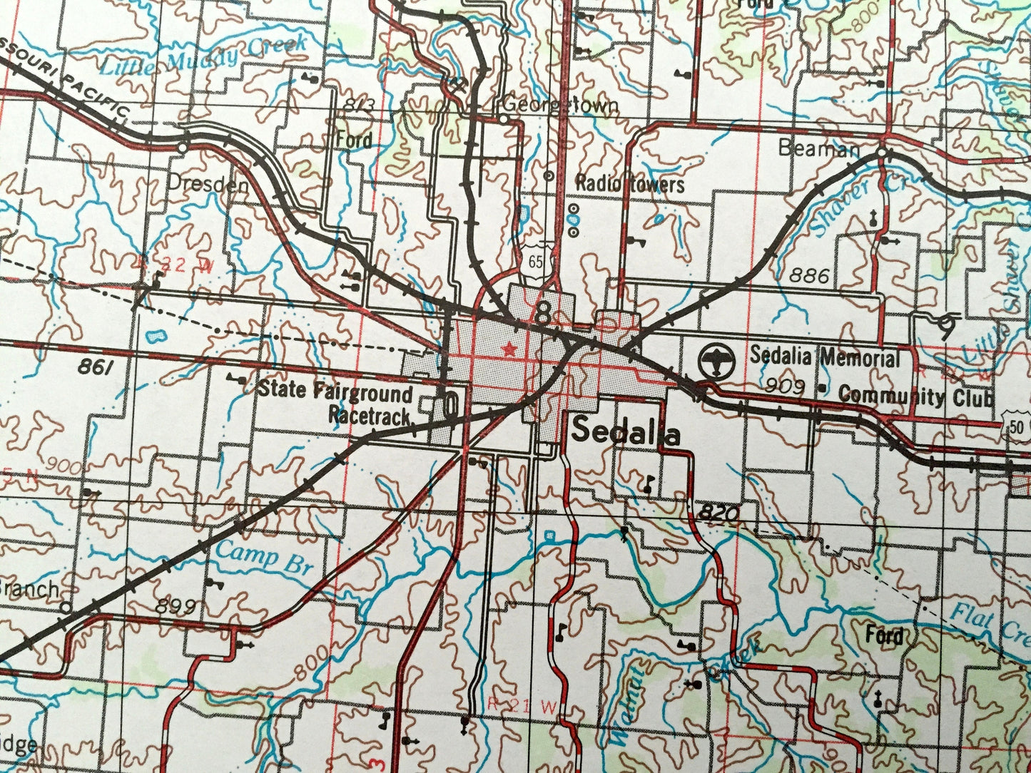 Antique Jefferson City, Missouri 1955 US Geological Survey Topographic Map – Columbia, Sedalia, Clinton, Warrensburg, Sweet Spring, Tipton