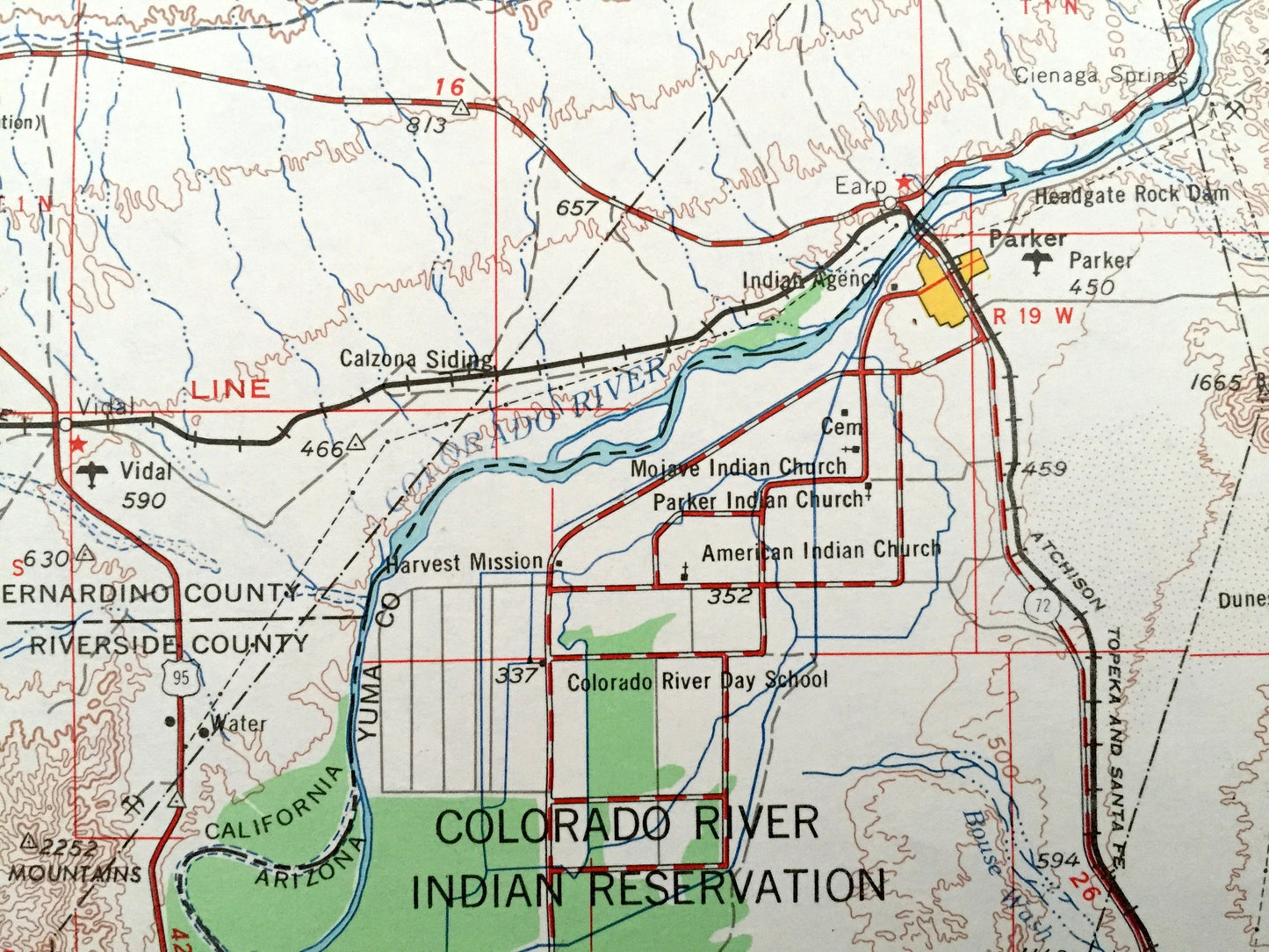 Antique Needles, California 1956 US Geological Survey Topographic Map – Klinefelter, Homer, Goffs, Fenner, Danby, Saltus, Chemehuevi Valley