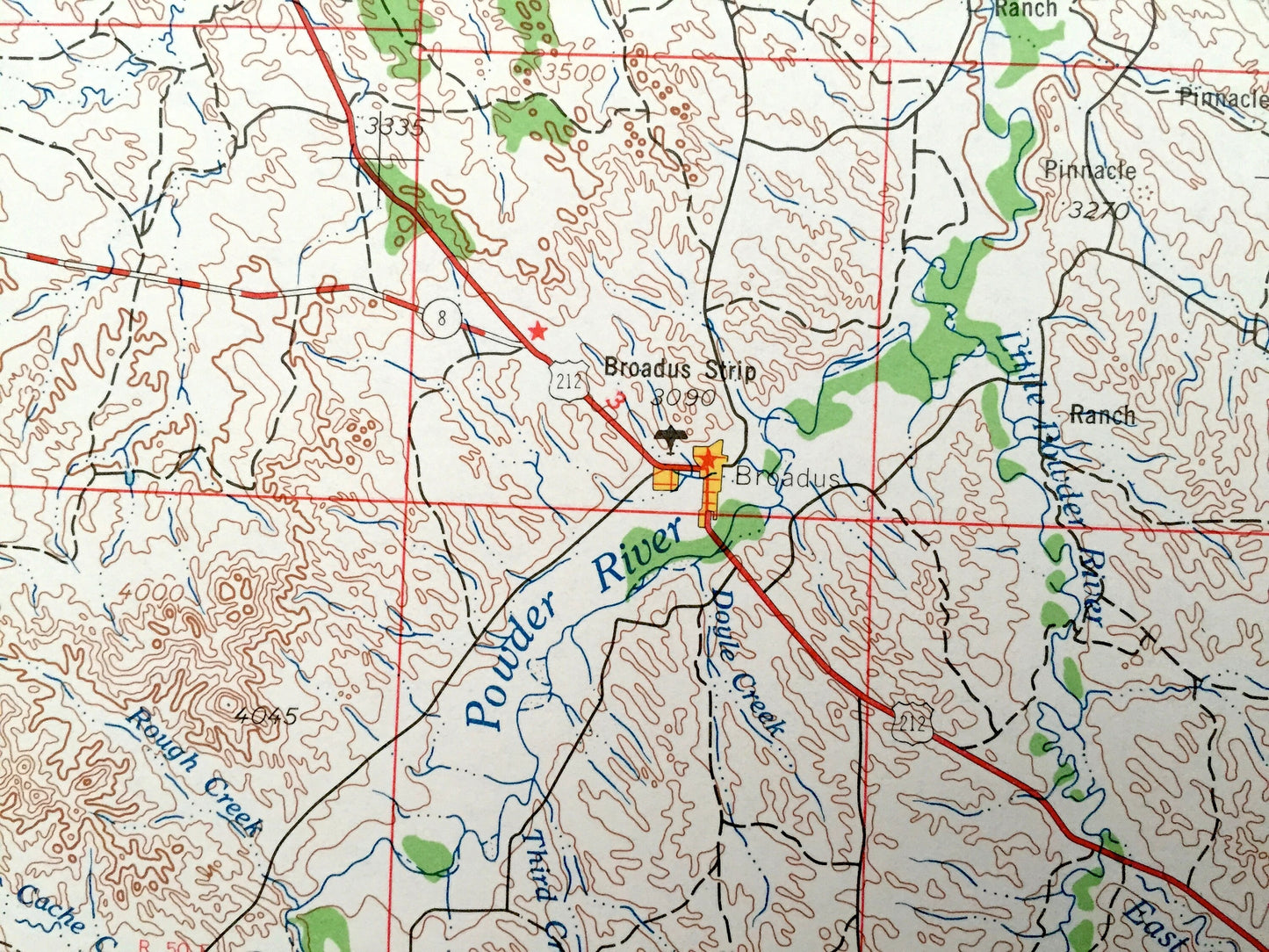Antique Ekalaka, Montana 1965 US Geological Survey Topographic Map – Broadus, Volborg, Epsie, Boyes Hammond Alzada Custer National Forest MT