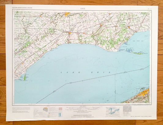 Antique Erie, Pennsylvania 1965 US Geological Survey Topographic Map – Lawrence Park, Lake City, Girard, Fairview, Ohio, London, Ontario PA