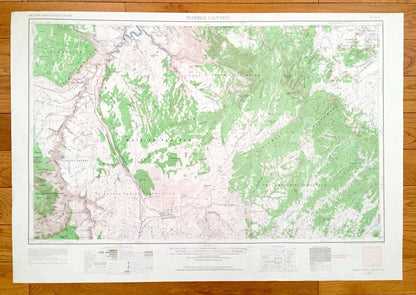 Antique Marble Canyon, Arizona 1956 US Geological Survey Topographic Map – Tuba City, Moenkopi, Page, Kaibito, Shonto, Colorado River, Utah
