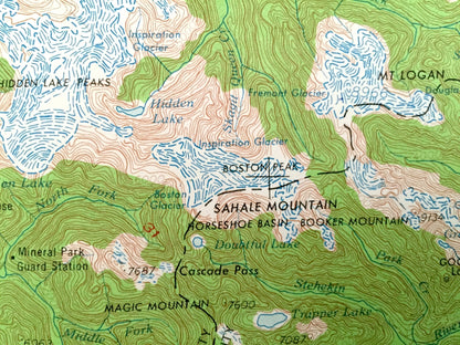 Antique Concrete, Washington 1962 US Geological Survey Topographic Map – Van Horn, Rockport, Granite Falls, Darrington, Newhalem, Canada