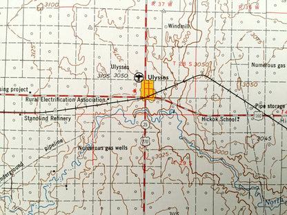 Antique Dodge City, Kansas 1959 US Geological Survey Topographic Map – Cimarron, Ulysses, Hugoton, Elkhart, Liberal, Plains, Meade, Fowler