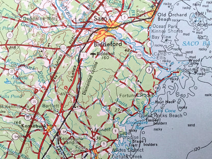 Antique Portland, Maine 1956 US Geological Survey Topographic Map – Westbrook, Sanford, Kittery, Biddeford, Saco, Yarmouth Sebago Lake ME NH
