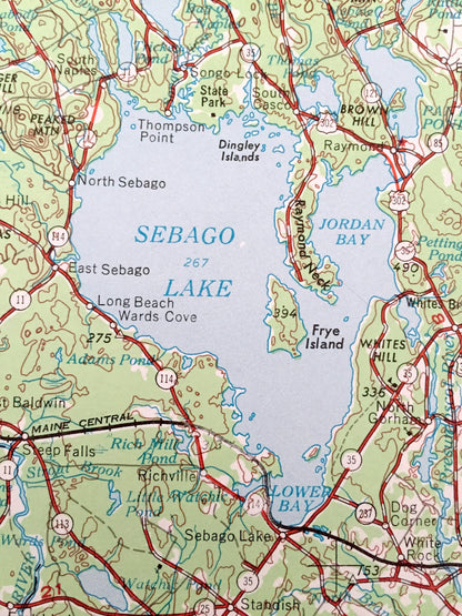 Antique Portland, Maine 1956 US Geological Survey Topographic Map – Westbrook, Sanford, Kittery, Biddeford, Saco, Yarmouth Sebago Lake ME NH