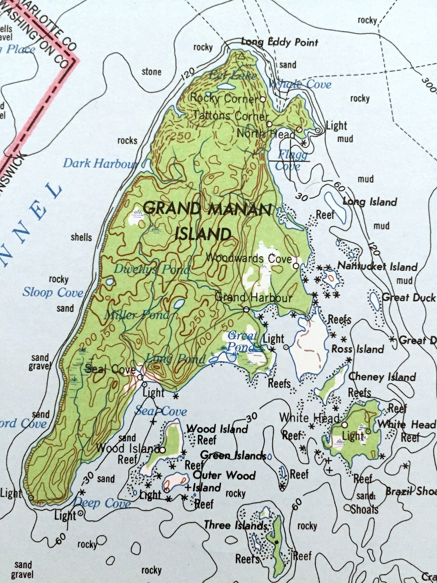 Antique Eastport, Maine 1961 US Geological Survey Topographic Map – Lubec, Machias, Jonesport, Moose Island Dennysville Washington County ME
