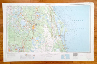 Antique Orlando, Florida 1955 US Geological Survey Topographic Map – Kissimmee, Cape Canaveral, Winter Park, Pine Castle, Lakeland Eustis FL