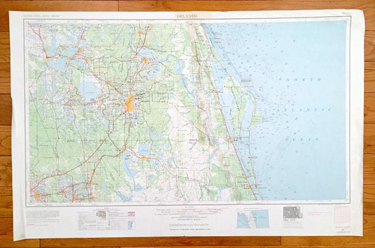 Antique Orlando, Florida 1955 US Geological Survey Topographic Map – Kissimmee, Cape Canaveral, Winter Park, Pine Castle, Lakeland Eustis FL