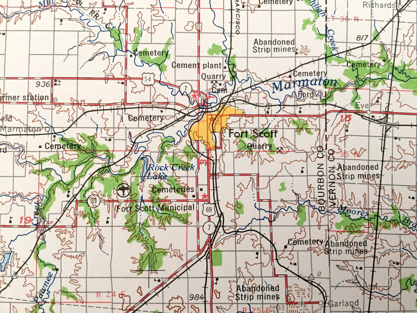 Antique Joplin, Missouri 1959 US Geological Survey Topographic Map – Webb City, Carthage, Sarcoxie, Jasper, Golden City Lamar Carterville MO