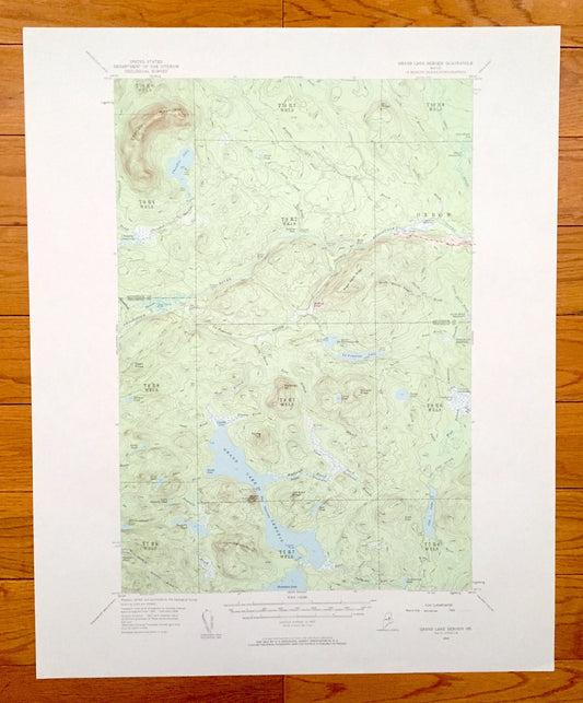 Antique Grand Lake Seboeis, Maine 1954 US Geological Survey Topographic Map – Aroostook, Penobscot County, Wadleigh, Chandler, Oxbow, ME