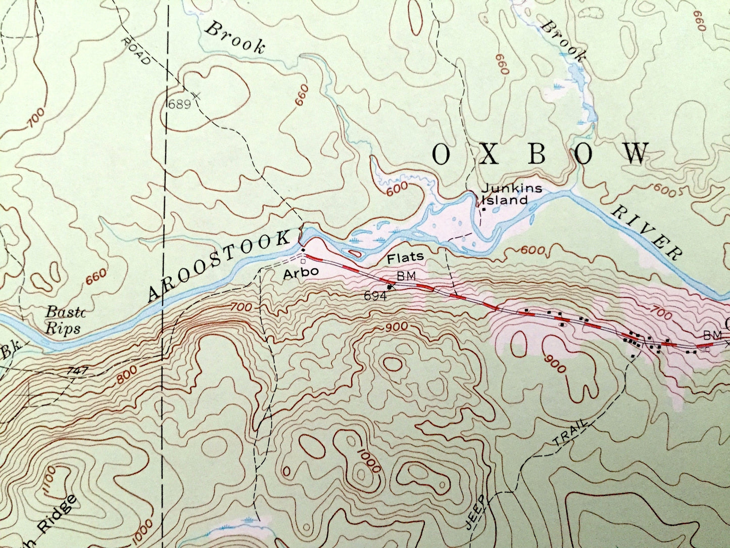 Antique Grand Lake Seboeis, Maine 1954 US Geological Survey Topographic Map – Aroostook, Penobscot County, Wadleigh, Chandler, Oxbow, ME
