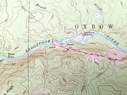 Antique Grand Lake Seboeis, Maine 1954 US Geological Survey Topographic Map – Aroostook, Penobscot County, Wadleigh, Chandler, Oxbow, ME