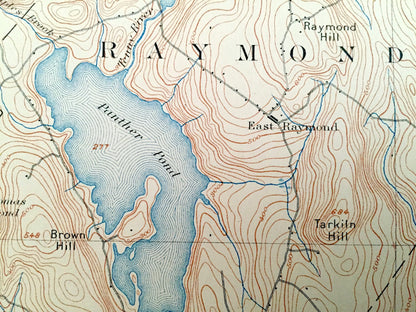 Antique Sebago Lake, Maine 1898 US Geological Survey Topographic Map – Cumberland County, Gray, Raymond, Poland, New Gloucester, Standish ME