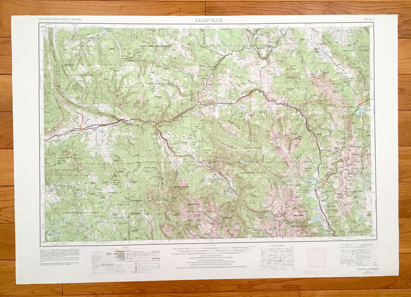Antique Leadville, Colorado 1957 US Geological Survey Topographic Map – Aspen, Glenwood Springs, Climax, Rifle, Camp Hale Snowmass Gilman CO