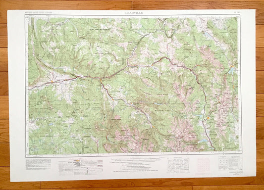 Antique Leadville, Colorado 1957 US Geological Survey Topographic Map – Aspen, Glenwood Springs, Climax, Rifle, Camp Hale Snowmass Gilman CO