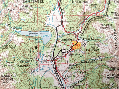 Antique Leadville, Colorado 1957 US Geological Survey Topographic Map – Aspen, Glenwood Springs, Climax, Rifle, Camp Hale Snowmass Gilman CO