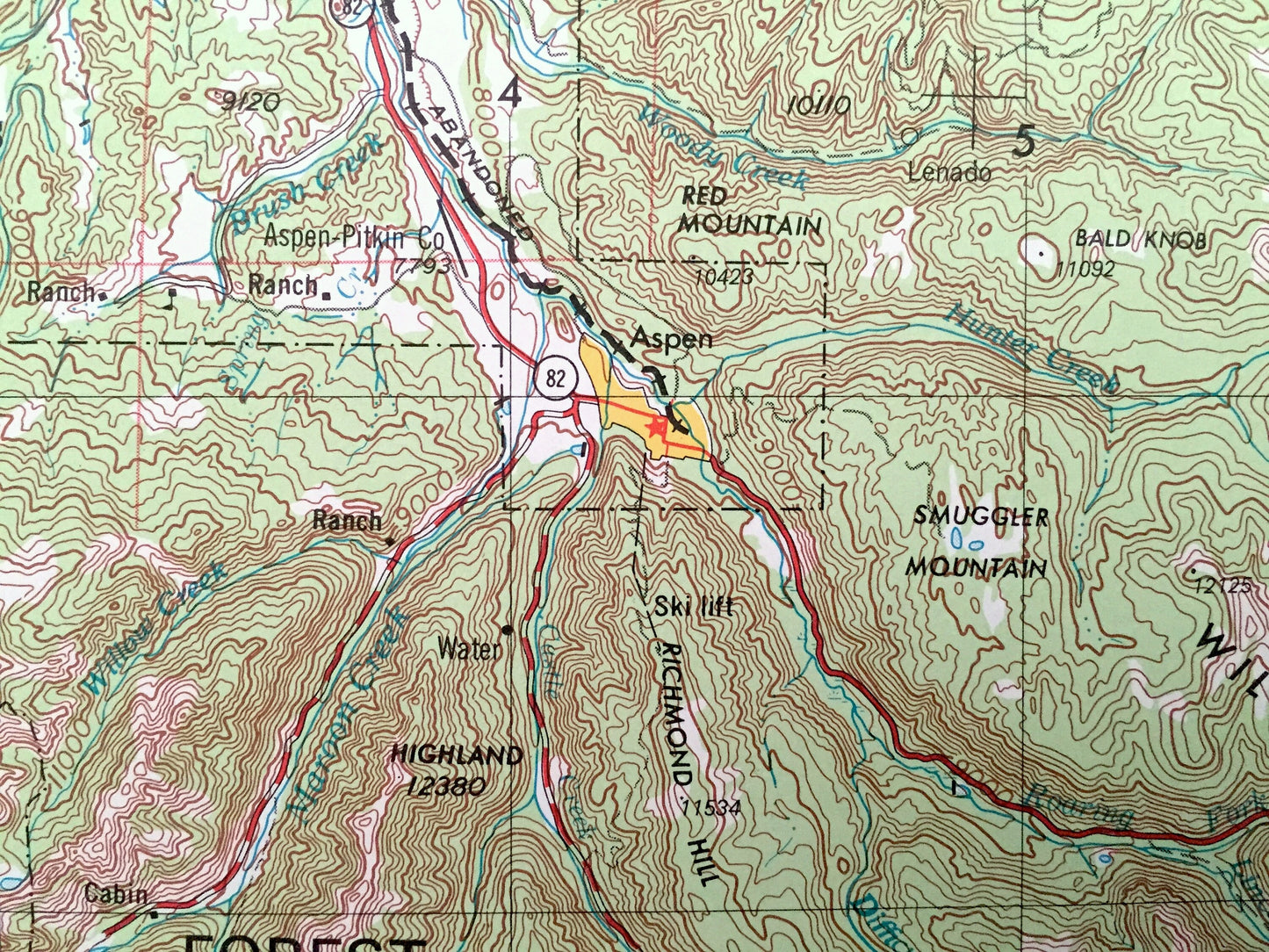 Antique Leadville, Colorado 1957 US Geological Survey Topographic Map – Aspen, Glenwood Springs, Climax, Rifle, Camp Hale Snowmass Gilman CO