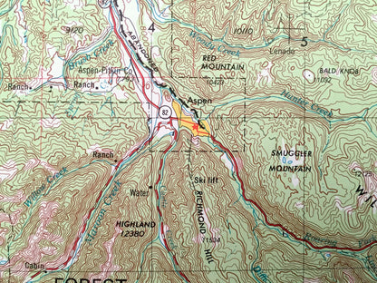 Antique Leadville, Colorado 1957 US Geological Survey Topographic Map – Aspen, Glenwood Springs, Climax, Rifle, Camp Hale Snowmass Gilman CO