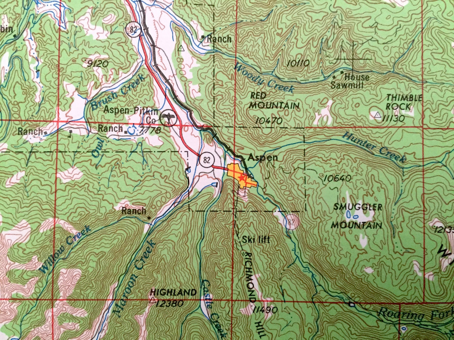 Antique Leadville, Colorado 1964 US Geological Survey Topographic Map – Aspen, Glenwood Springs, Climax, Rifle, Camp Hale, Snowmass, Gilman