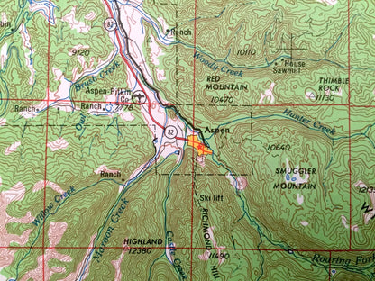Antique Leadville, Colorado 1964 US Geological Survey Topographic Map – Aspen, Glenwood Springs, Climax, Rifle, Camp Hale, Snowmass, Gilman