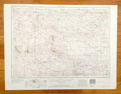 Antique Lemmon, South Dakota 1954 US Geological Survey Topographic Map – Custer National Forest, Moreau River, Buffalo, Ludlow, Shadehill SD