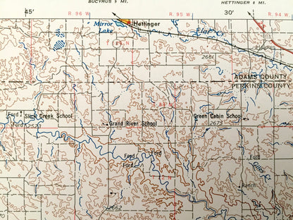 Antique Lemmon, South Dakota 1954 US Geological Survey Topographic Map – Custer National Forest, Moreau River, Buffalo, Ludlow, Shadehill SD